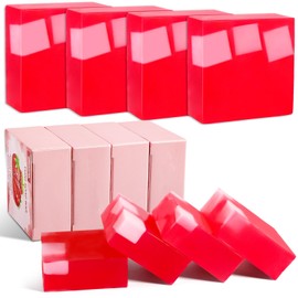 Bgtecho 4 Pcs Yoni Soap Bar, Natural Yoni Bar For Women Ph Balance, Feminine Wash Vaginal Care Soap Bars with Foaming Net, Eliminates Odor, Strawberry, 3.53 oz