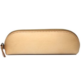 Pen Case, Genuine Leather, 15 Pieces, Chuck, Soft Leather, Sewing, Slim, Pencil Case, Lightweight, Tochigi Leather, Large Capacity, Stylish, Triangular, Stationery, Cute, Easy to Put In and Take Out