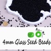 Legefo 4mm Glass Seed Beads Bulk, Black 6/0 Small Mini