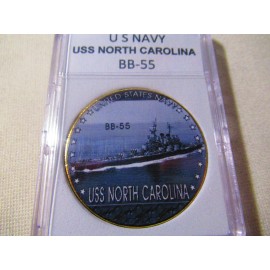 US NAVY - USS NORTH CAROLINA / BB-55 Challenge Coin