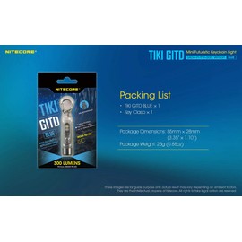 Nitecore TIKI GITD BLUE Rechargeable LED Keylight - High CRI and UV LED - 300 Lumens