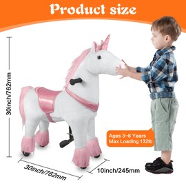 Unicorn Ride On Toy for Age 3 to 6 Kids
