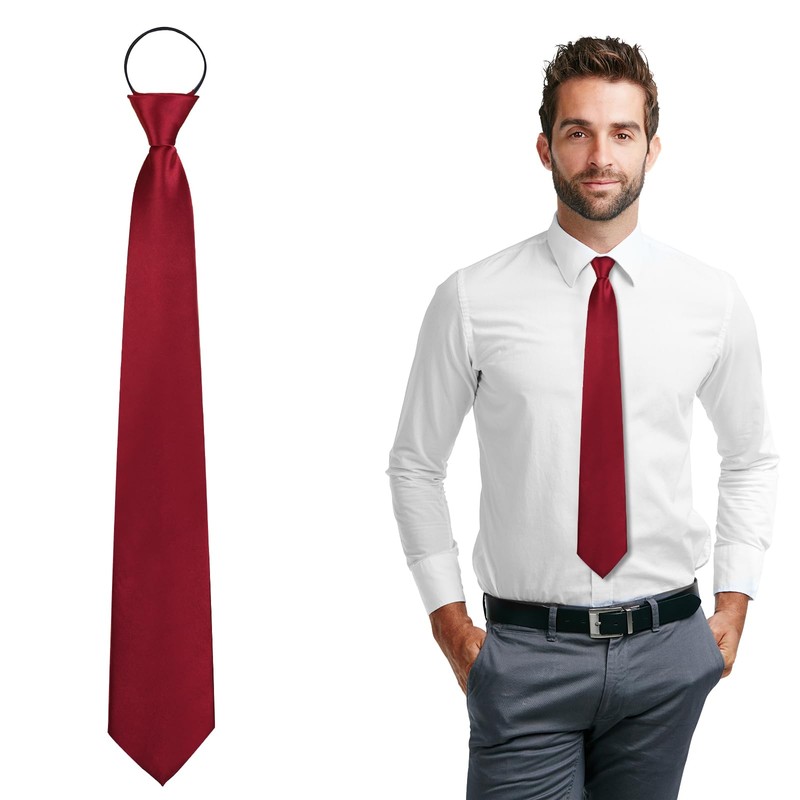 AUYAO Men's Ties, Plain Classic Pre-Tied Knot Tie 8 cm,
