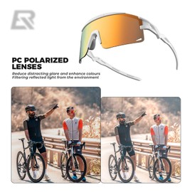 ROCKBROS Cycling Glasses Polarized Sports Sunglasses Cycling Glasses for Men Women UV400 Protection TR90 Frame Windproof Cycling Accessories Bicycle Glasses