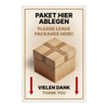 Sign "Pakete hier abgen" 30 x 20 cm Aluminium /