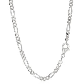 NKlaus 38-80 cm Figaro Chain 925 Silver 3+1 Links 3 mm Wide Necklace Silver Chain, Sterling Silver