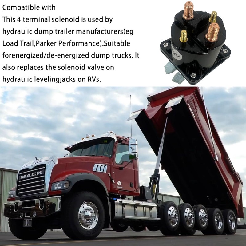 RARHMT Dump Trailer Solenoid 12V 4 Terminal 100AMP Intermittent Duty