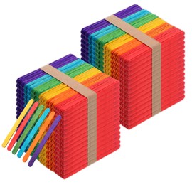 1500 PCS Colored Popsicle Sticks, 4.5 Inch, Rainbow Colored Wood Craft Sticks, Popsicle Sticks for Crafts, Art Supplies, DIY Craft Creative Designs