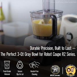 112204S 3 Qt Gray Cutter Bowl Compatible with Robot Coupe R2, R2B, R2N, R2 DICE, Replacement Bowl for Commercial Food Processors