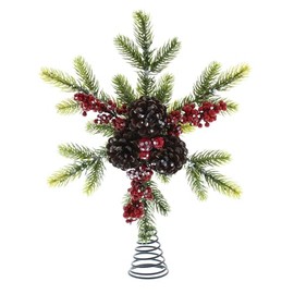 Festive Productions 33cm Christmas Tree Topper Red Berries and Pine Festive Xmas Decoration