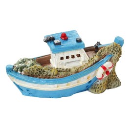 Fischerboot 6,5 cm, blau/Weiss
