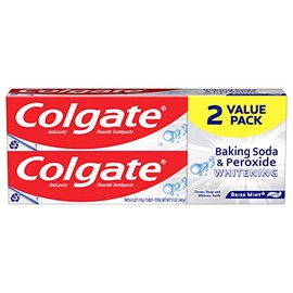 Colgate Pasta dental de bicarbonato de sodio y peróxido - Blanquea los dientes, combate las caries y elimina las manchas, menta fresca, 6 onzas (paque