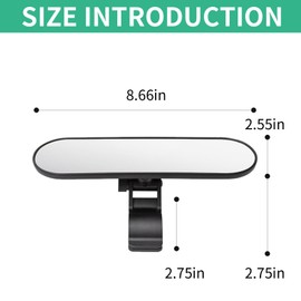 1 Pcs Rear View Mirror, Adhesive Suction Cup Type Spherical Cardan Shaft Wide-Angle Auxiliary Mirror, Universal Car Interior Rearview Mirror Fits For Car Truck Suv Van (White)