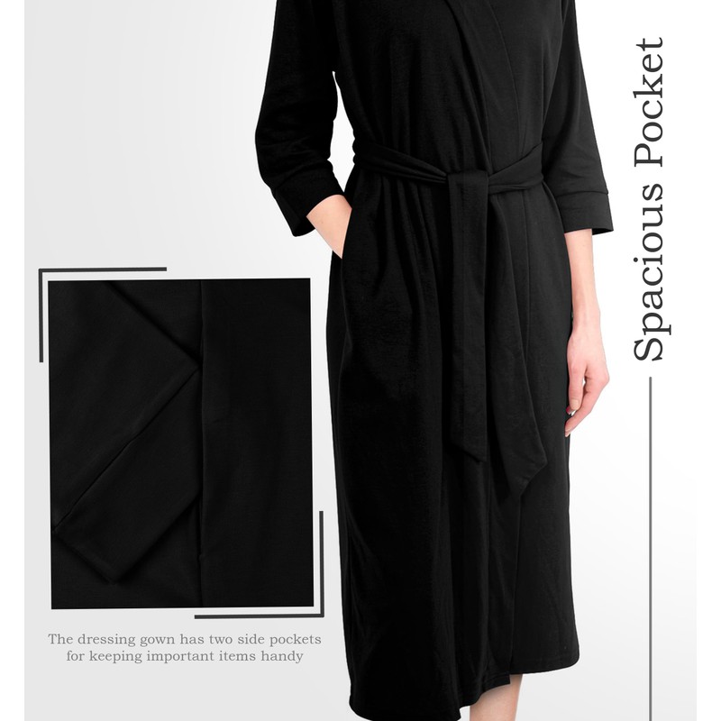 NY Threads Ladies Luxury Lightweight Soft Polycotton Knit Dressing Gown,