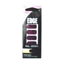 Fing'rs EDGE Nail Strips Black & Pink Zebra Pattern, 22 Nail Decals