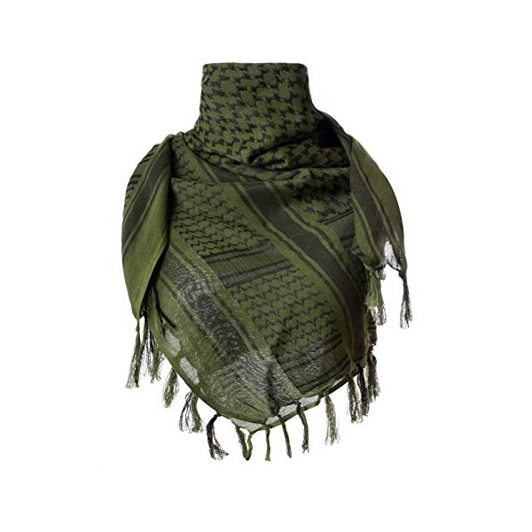 ChinFun 100% Cotton Keffiyeh Tactical Desert Scarf Military Arab Scarf