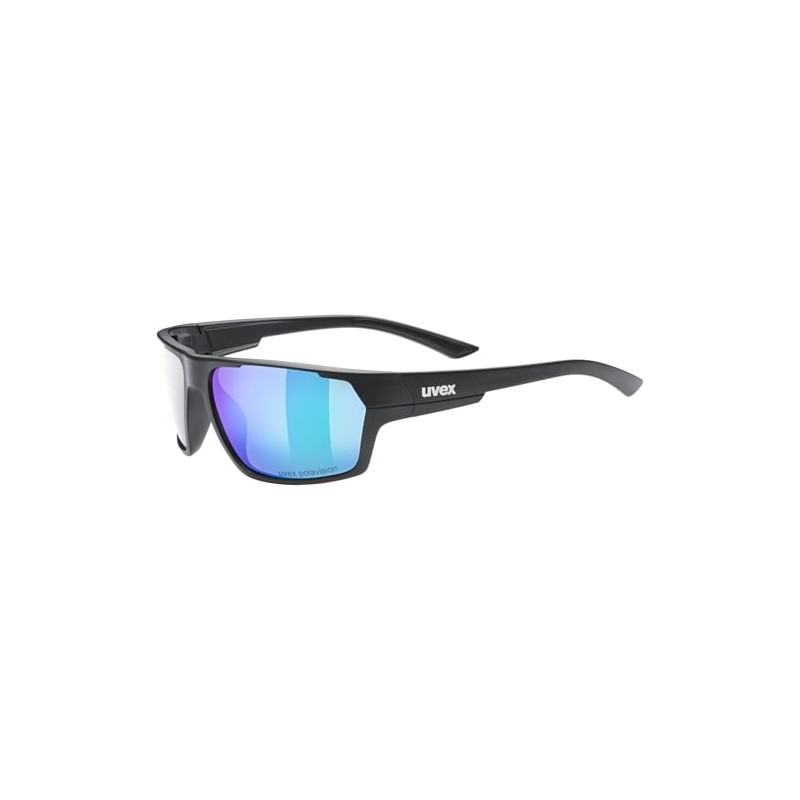 uvex Unisex Sportstyle 233 P Sunglasses, Black Matt, One Size,