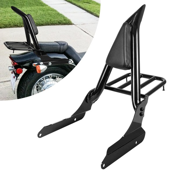 DSISIMO Motorcycle Passenger Backrest Sissy Bar with Luggage Rack Compatible