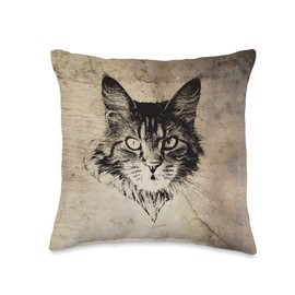 Maine Coon gift for American Coon Cat Owners Throw Pillow