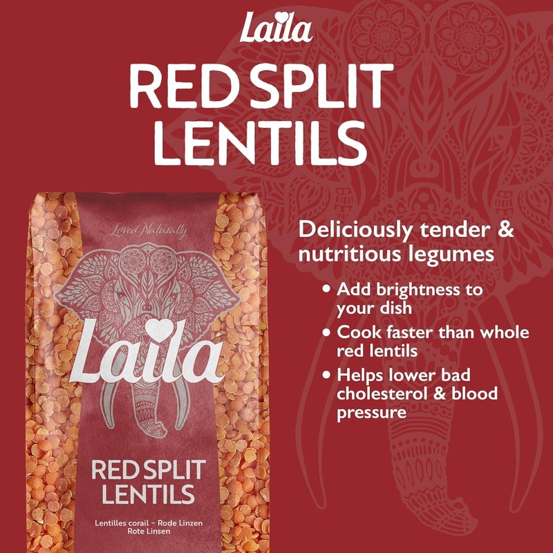 Laila Red Split Lentils 500g (Pack of 1)