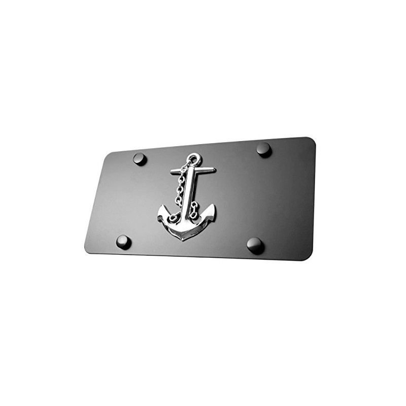 LFPartS Navy Ship Anchor 3D Emblem on Stainless Steel License