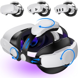 Kawaye for Meta Quest 3S/Quest 2/Quest 3 Head Strap, Double Knobs Adjustable Elite Strap Replacement,VR Headset Strap with Two Large Support Pad Enhanced Support, Reduce Pressure-MQ2000