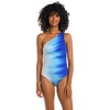 La Blanca Women's One Shoulder One Piece Swimsuit, Sapphire//Ocean Oasis,