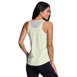 RBX Active Women's Workout Top with Breathable Mesh Panels, Quick Drying Gym Running Tank Top Pistachio XL