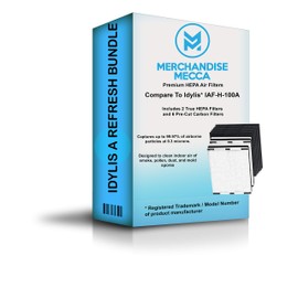 Merchandise Mecca Idylis Full Refresh Kit Made for Idylis AC-2119, IAPC-10-140, IAP-10-100, IAP-10-150, FAP-C01-A Model # IAF-H-100A Includes 2 Idylis A HEPA Filters and 6 Idylis A Carbon Filters