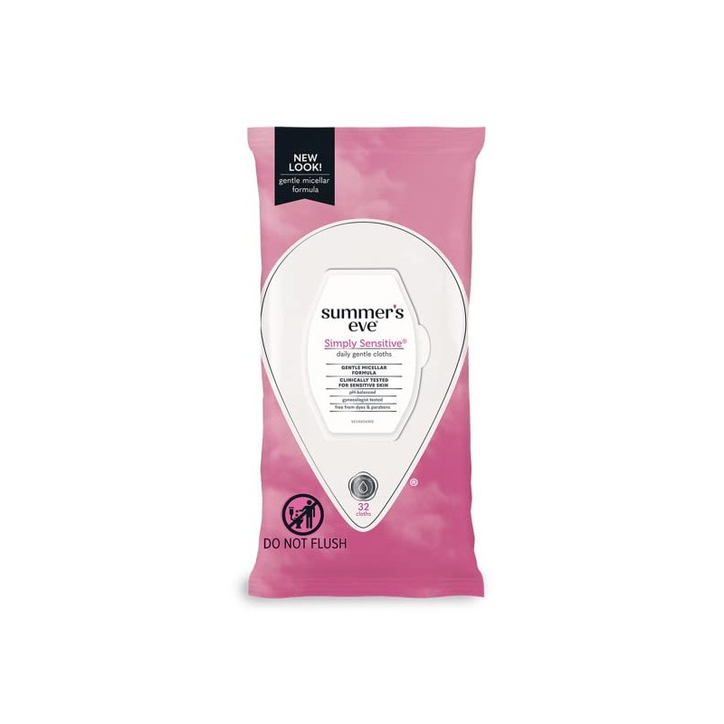Summer's Eve Cleansing Cloths for Sensitive Skin, Simply Sensitive 32