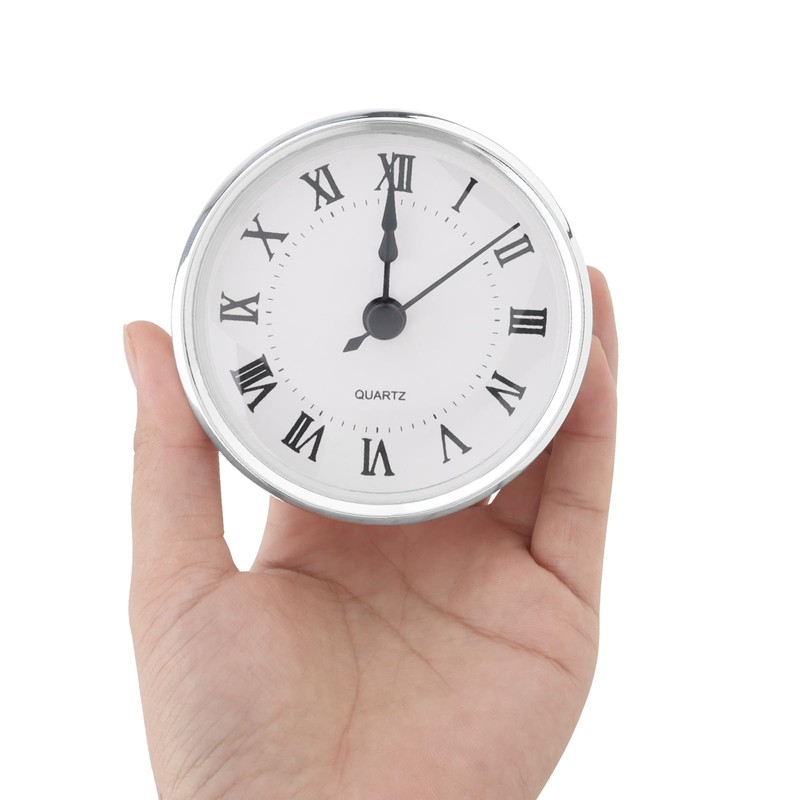 MovFlax Mini Round Quartz Clock Insert, 3-1/8 Inch (80 mm),