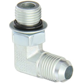 Eaton Weatherhead C5515X6 Carbon Steel SAE 37 Degree (JIC) Flare-Twin Fitting, 90 Degree Elbow, 3/8" Straight Thread O-Ring Boss x 3/8" JIC Male
