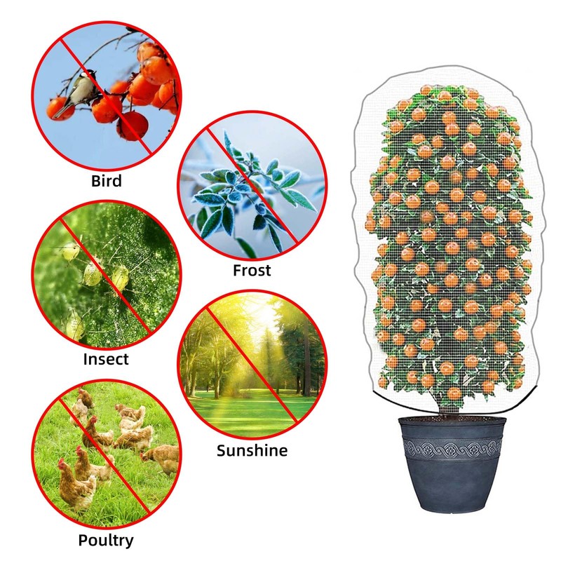 PDGROW Garden Mesh Netting for Plants, 4 Pack Insect Bird
