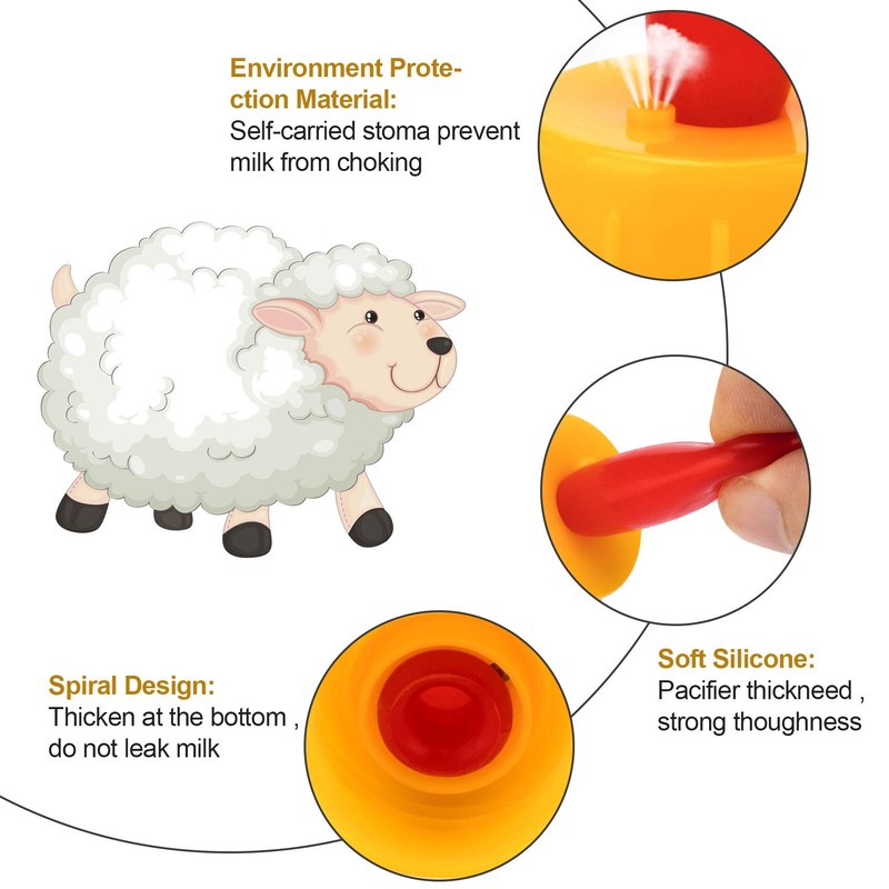 PAGOW 10PCS Nipple for Goats, Small Animal Milk Drink Nipple,