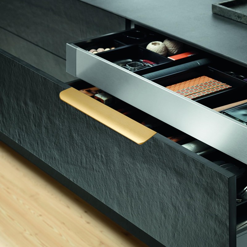 Malimali 5 Pack Gold Kitchen Cupboard Handles - 200mm Finger