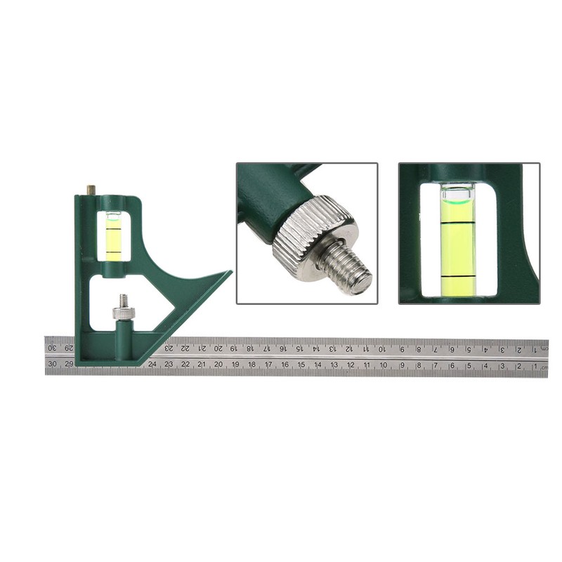 300mm Adjustable Stainless Steel Square Angle Ruler 45/90 Degree with