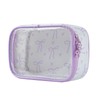 RSRSLEII Cute Clear Makeup Bag with Bow Pattern,Transparent Nylon Travel
