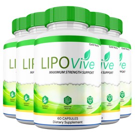 LipoVive Capsules, Maximum Strength Advanced Formula, Lipo Vive Pills Premium Supplement, All Natural Ingredients (5 Pack)