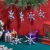 GOMAKERER 6 Pcs Snowflake Iron and Glass Pendant, Crystal Rhinestone