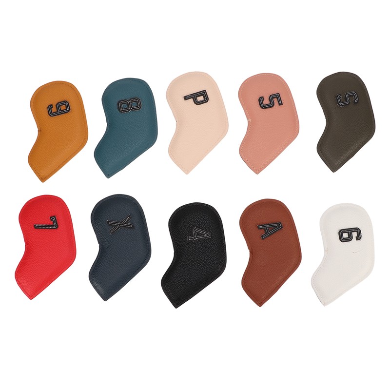 10PCS Golf Iron Head Cover Waterproof PU Numerical Golf Iron