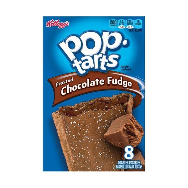 Kellogg's, Pop-Tarts, Frosted Chocolate Fudge, 8 Count, 14.7oz Box (Pack of 6)