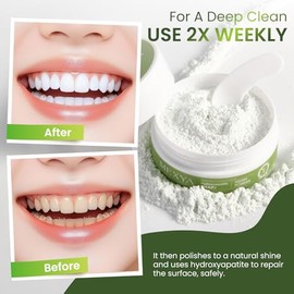 Hydroxyapatite Tooth Powder, Fluoride-Free Whitening, Ocean Mint, 50g | Helps polish surface stains for a brighter-looking smile. Low-foam Ocean Mint 