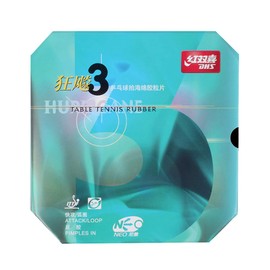 DHS Neo Hurricane 3 - Lámina de Goma para Tenis de Mesa, con calcomanía, Negro, 41° / 2.2 mm