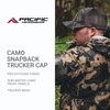 Pacific Headwear Standard Camo Snapback Trucker Cap, Bottomland/Light Charcoal