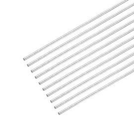 MECCANIXITY 304 Stainless Steel Round Rods, 0.8mm x 250mm Solid Shaft Rods for DIY Craft Model Car Helicopter Airplane, Pack of 10