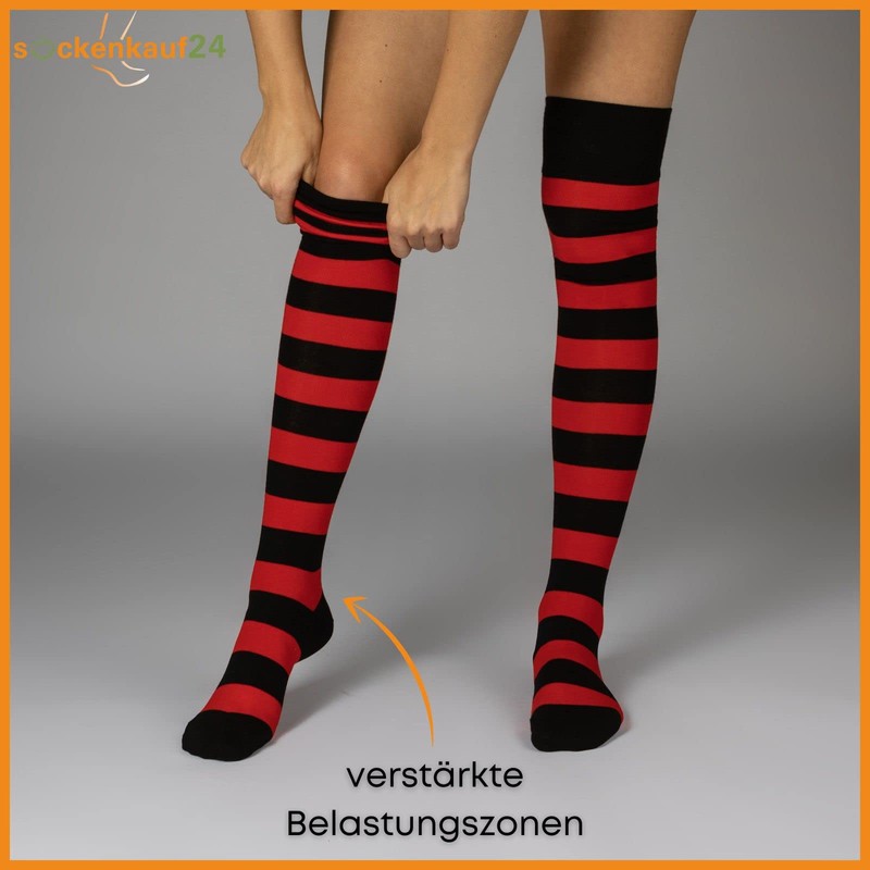 sockenkauf24 10723 2 Pairs of Overknee Cotton Socks in Many