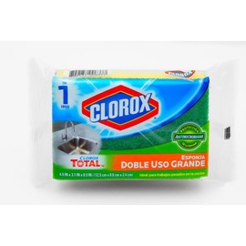 Clorox Fibra Esponja Doble Uso Grande Antimicrobiana. Ideal para Cocina, Limpieza Profunda x 1u