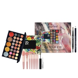 RoseFlower Professional Makeup Set, Essential Make up Starter Set Make-up Gift Sets Makeup Kit with 29 Colors Matte Glitter Eyeshadow Palette Makeup Brush Set Eyebrow Pencil Eyeliner Mascara