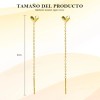 Aretes Corazón Largos Para Mujer Acero Inoxidable Regalos