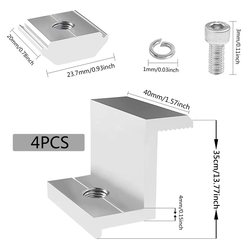 Solar Panel Bracket, Pack of 4 Solar Panel Brackets, Solar